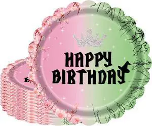 7 Inch Halloween Witch Birthday Plates 40 Count Disposable Pink & Green Themed Party Plates, for Wicked Party Decorations, Supplies, and Witch Themed Birthday Party Favors 7 Inch Halloween Witch Birthday Plates 40 Count Disposable Pink & Green Themed Party Plates, for Wicked Party Decorations, Supplies, and Witch Themed Birthday Party Favors