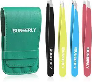 Eyebrow Tweezers Set for Women Facial Hair, 4Pcs, Multi-color | Stainless Steel, Ultra Sharp, Great Precision for Ingrown Hair, Facial Hair and Splinter Removal with Travel Case Eyebrow Tweezers Set for Women Facial Hair, 4Pcs, Multi-color | Stainless Steel, Ultra Sharp, Great Precision for Ingrown Hair, Facial Hair and Splinter Removal with Travel Case