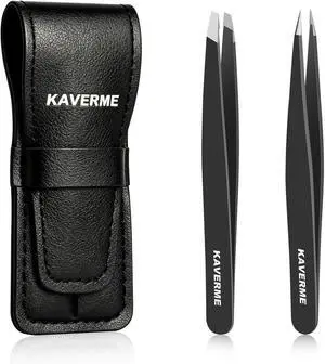 2Pcs Eyebrows Tweezers Set, Upgrade Professional Precision Tips, Black | Slant and Point Tips for Eyebrows, Facial Hair and Ingrown Hair Removal 2Pcs Eyebrows Tweezers Set, Upgrade Professional Precision Tips, Black | Slant and Point Tips for Eyebrows, Facial Hair and Ingrown Hair Removal