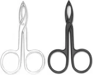 2 Pieces Tweezers Scissor Handle Straight Tip Scissor | Shaped Eyebrows Tweezers for Hair Plucker Remover Facial Hair Eyebrows Care (Silver and Black) 2 Pieces Tweezers Scissor Handle Straight Tip Scissor | Shaped Eyebrows Tweezers for Hair Plucker Remover Facial Hair Eyebrows Care (Silver and Black)