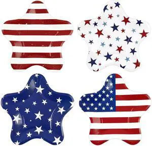 40 Pack 4th of July Paper Plates 9 inch, Patriotic Red Blue Star Stripe Party Plates Disposable Cake Plate Dessert Plates Dinner Plates for Memorial Day Party Supplies (Star) 40 Pack 4th of July Paper Plates 9 inch, Patriotic Red Blue Star Stripe Party Plates Disposable Cake Plate Dessert Plates Dinner Plates for Memorial Day Party Supplies (Star)