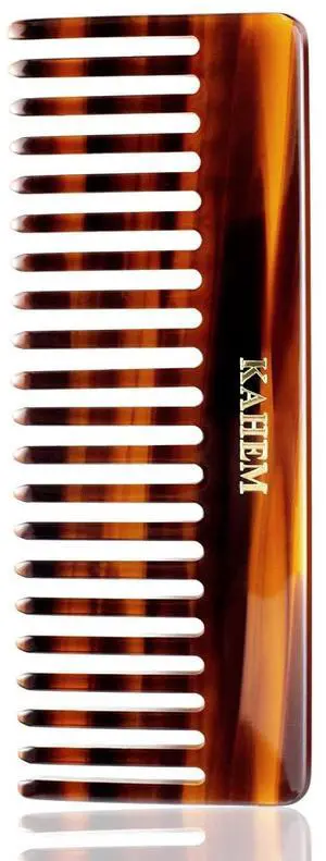 KAHEM Large Wide Tooth Detangler Comb for Women, Men, and Kids - Handmade for Curly, Long, and Short Hair - Professional Wet and Dry Hair Cutting Comb - 6.29 Inch KAHEM Large Wide Tooth Detangler Comb for Women, Men, and Kids - Handmade for Curly, Long, and Short Hair - Professional Wet and Dry Hair Cutting Comb - 6.29 Inch