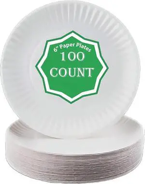 Spa Stix 6" Disposable Paper Plate - Pack of 100ct (SS-Paper Plate 6-100),White Spa Stix 6" Disposable Paper Plate - Pack of 100ct (SS-Paper Plate 6-100),White