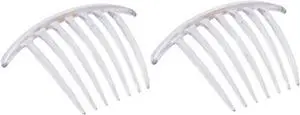 Parcelona French Twist 7 Teeth Large Clear 4" Set of 2 Side Hair Comb | Styling Women Hair Accessories Girls Hair Clip, Made in France Parcelona French Twist 7 Teeth Large Clear 4" Set of 2 Side Hair Comb | Styling Women Hair Accessories Girls Hair Clip, Made in France