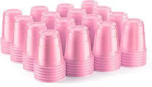 100ct 2oz Mini Light Pink Shot Glasses, Disposable Small Plastic Cups for Parties, Weddings, Events Bulk Pack 100ct 2oz Mini Light Pink Shot Glasses, Disposable Small Plastic Cups for Parties, Weddings, Events Bulk Pack