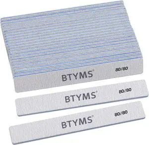 BTYMS 80/80 Grit Nail File - 25Pcs Professional Double-Sided Coarse Emery Boards for Shaping Acrylic & Gel Nails BTYMS 80/80 Grit Nail File - 25Pcs Professional Double-Sided Coarse Emery Boards for Shaping Acrylic & Gel Nails