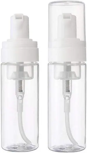 2-Piece Plastic Foamer Bottle Clear Pump Dispenser Mini Travel Size Foaming Soap Face Wash 1.7 Oz, No leaks! 2-Piece Plastic Foamer Bottle Clear Pump Dispenser Mini Travel Size Foaming Soap Face Wash 1.7 Oz, No leaks!