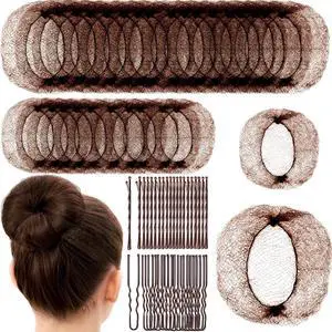 130pcs Hair Nets for Buns Set, 30pcs Dance HairNets(20'' & 12'') | for Ballet Girls/Women, Invisible, 100pcs Secure & Natural Bun Bobby Pins(2"), Brown Hair Bun Accessories 130pcs Hair Nets for Buns Set, 30pcs Dance HairNets(20'' & 12'') | for Ballet Girls/Women, Invisible, 100pcs Secure & Natural Bun Bobby Pins(2"), Brown Hair Bun Accessories
