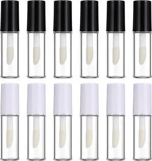 12 Pcs Empty Lip Gloss Tubes 1.2ml Clear Mini Refillable Lip Balm Bottles with Rubber Inserts and Brush Mini Makeup Containers for Samples Lips Balms DIY Makeup Travel Split (Black and White) 12 Pcs Empty Lip Gloss Tubes 1.2ml Clear Mini Refillable Lip Balm Bottles with Rubber Inserts and Brush Mini Makeup Containers for Samples Lips Balms DIY Makeup Travel Split (Black and White)