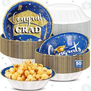 Ziliny 50 Pcs 16 oz Graduation Party Supplies Congrats Grad Disposable Paper Bowls Bulk Class of 2026 Soup Serving Bowl for Cold and Hot Food Salad Cereal Snack Dinner Decoration, 2 Styles (Blue) Ziliny 50 Pcs 16 oz Graduation Party Supplies Congrats Grad Disposable Paper Bowls Bulk Class of 2026 Soup Serving Bowl for Cold and Hot Food Salad Cereal Snack Dinner Decoration, 2 Styles (Blue)