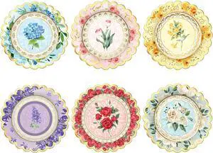 48 Pcs Floral Paper Plates 7 inch, Vintage Flower Tea Party Scalloped Plates Disposable Cake Dessert Plate for Baby Shower Bridal Shower Birthday Wedding Party Decorations (Floral) 48 Pcs Floral Paper Plates 7 inch, Vintage Flower Tea Party Scalloped Plates Disposable Cake Dessert Plate for Baby Shower Bridal Shower Birthday Wedding Party Decorations (Floral)