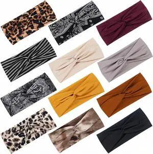 Tyfthui 12 Pack Headbands for Women, Fashionable Sports Hairbands, Elastic Wide Headbands Non Slip Workout Yoga Sport Headbands for Women (Color A) Tyfthui 12 Pack Headbands for Women, Fashionable Sports Hairbands, Elastic Wide Headbands Non Slip Workout Yoga Sport Headbands for Women (Color A)