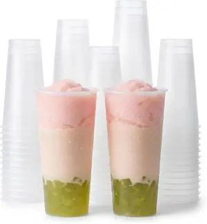 Disposable Frosted Hard Plastic Boba Tea Cups, 16 24 oz Bulk Plastic Cups For Bubble MilkTea Coffee Hot&Cold Drinks Shop Business (24oz, 20pack without lids) Disposable Frosted Hard Plastic Boba Tea Cups, 16 24 oz Bulk Plastic Cups For Bubble MilkTea Coffee Hot&Cold Drinks Shop Business (24oz, 20pack without lids)