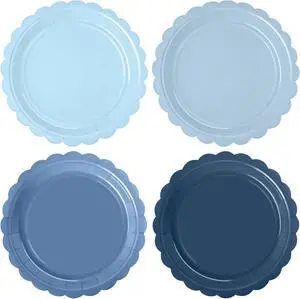 WNINK 48 Pcs Blue Paper Plates Gradient Blue Party Plates 7Disposable Scalloped Dessert Plates for Birthday Wedding Bridal Engagement Baby Shower Party Supplies Dessert Tableware WNINK 48 Pcs Blue Paper Plates Gradient Blue Party Plates 7Disposable Scalloped Dessert Plates for Birthday Wedding Bridal Engagement Baby Shower Party Supplies Dessert Tableware