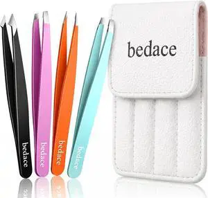 BEDACE Tweezers for Women and Men Facial Hair,Thickened 430 Stainless Steel High Precision and Comfort Slant point Flat Hook tweezer for Eyebrows Ingrown Hair BEDACE Tweezers for Women and Men Facial Hair,Thickened 430 Stainless Steel High Precision and Comfort Slant point Flat Hook tweezer for Eyebrows Ingrown Hair