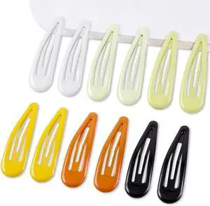 Large Snap Clips Water Drop No Slip Barrettes for Women Metal Hair Clips For Thick And Thin Fine Hair,Black Orange White Multiple Yellow,2.67 x 0.7 Inches,12 PCS Large Snap Clips Water Drop No Slip Barrettes for Women Metal Hair Clips For Thick And Thin Fine Hair,Black Orange White Multiple Yellow,2.67 x 0.7 Inches,12 PCS