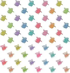 50 Pack Mini Butterfly Hair ClipsSmall Claw Hair Clips for Women and Girls (Glitter) 50 Pack Mini Butterfly Hair ClipsSmall Claw Hair Clips for Women and Girls (Glitter)