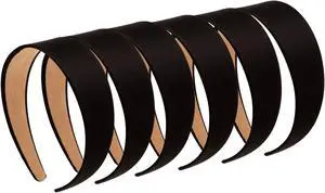 LONEEDY 6 Hard Headbands, 1.6 Inch/4CM Wide Non-slip Ribbon Hairband for Women (Black) LONEEDY 6 Hard Headbands, 1.6 Inch/4CM Wide Non-slip Ribbon Hairband for Women (Black)