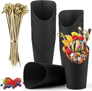 COIDEA 50 Pcs Charcuterie Cups 12oz with 100 Cocktail Picks for Party | Paper cups + 100 bamboo cocktail picks, Grease-proof & leak-proof coating, Oblique mouth design for easy food display COIDEA 50 Pcs Charcuterie Cups 12oz with 100 Cocktail Picks for Party | Paper cups + 100 bamboo cocktail picks, Grease-proof & leak-proof coating, Oblique mouth design for easy food display