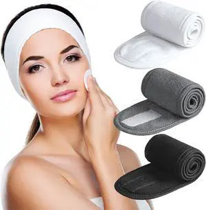 Denfany Spa Headband Soft Terry Cloth Adjustable for Face Washing & Yoga | Durable & Absorbent, Gentle on Skin, Perfect for Makeup Removal, Shower & Yoga, 3 Colors (Black/White/Grey) Denfany Spa Headband Soft Terry Cloth Adjustable for Face Washing & Yoga | Durable & Absorbent, Gentle on Skin, Perfect for Makeup Removal, Shower & Yoga, 3 Colors (Black/White/Grey)