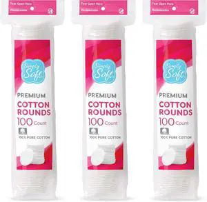 Medline Simply Soft Cotton Rounds (300 Count), 100% Cotton Absorbent and Textured Cotton Pads, Lint-Free Medline Simply Soft Cotton Rounds (300 Count), 100% Cotton Absorbent and Textured Cotton Pads, Lint-Free