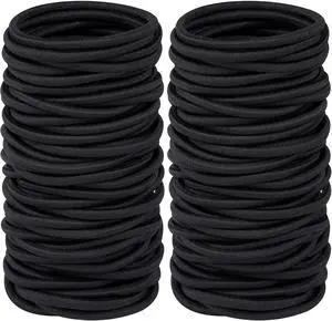 Hageolan Elastic Hair Ties for Thick Heavy and Curly Hair 120 Pcs, Hair Bands for Women's Hair Black Ponytail Holders Bulk (4mm) Hageolan Elastic Hair Ties for Thick Heavy and Curly Hair 120 Pcs, Hair Bands for Women's Hair Black Ponytail Holders Bulk (4mm)