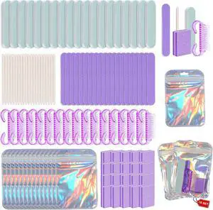 18 Set Disposable Manicure Kit Set, Press On Nail Tool Kit (Purple) | Press On Nail Packaging Supplies with Nail File, Buffer, Nail Buffer Block, Handle Brush, Wood Stick, Packaging Bag 18 Set Disposable Manicure Kit Set, Press On Nail Tool Kit (Purple) | Press On Nail Packaging Supplies with Nail File, Buffer, Nail Buffer Block, Handle Brush, Wood Stick, Packaging Bag