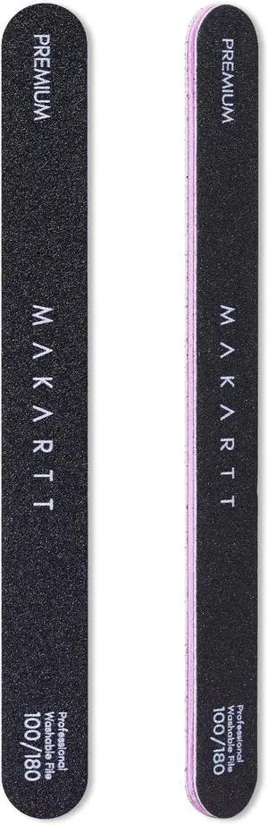 Makartt Nail Files 100/180 Grit - 2pcs Double Sides Black Trial Set | Emery Boards for Nails, Coarse 100 Grit Shapes Acrylic Gel Removal, 180 Grit Smooths Edges, Durable Design for Salon DIY Makartt Nail Files 100/180 Grit - 2pcs Double Sides Black Trial Set | Emery Boards for Nails, Coarse 100 Grit Shapes Acrylic Gel Removal, 180 Grit Smooths Edges, Durable Design for Salon DIY
