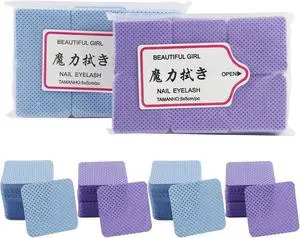 600 Pcs Lint Free Nail Wipes, Non-Woven Fabric Dry Nail Prep Pads, Nail Polish Remover Wipes Lash Extensions Glue Nail Cleaning Pads for Salon Supplies (Mixed Blue&Purple) 600 Pcs Lint Free Nail Wipes, Non-Woven Fabric Dry Nail Prep Pads, Nail Polish Remover Wipes Lash Extensions Glue Nail Cleaning Pads for Salon Supplies (Mixed Blue&Purple)