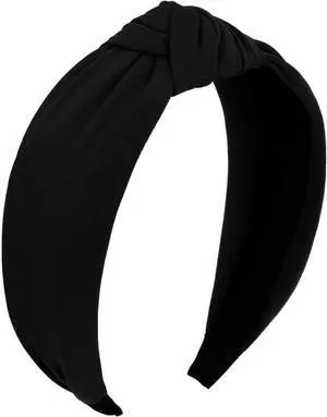YISSION Black Knotted Headband for Women, Wide Twist Fabric Hairband, Fashion Hair Accessory for Everyday Wear, Parties, and Travel YISSION Black Knotted Headband for Women, Wide Twist Fabric Hairband, Fashion Hair Accessory for Everyday Wear, Parties, and Travel
