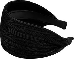 Black Wide Headband for Women, Boho Headbands Thick Headbands with Teeth, Large Head Bands for Women's Hair Turban Hairbands Hair Accessories for Women Black Wide Headband for Women, Boho Headbands Thick Headbands with Teeth, Large Head Bands for Women's Hair Turban Hairbands Hair Accessories for Women