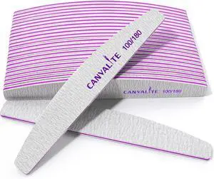 Canvalite 25 PCS Nail File Professional Nail Files Reusable Double Sided Emery Board(100/180 Grit) Nail Styling Tools for Home and Salon Use Canvalite 25 PCS Nail File Professional Nail Files Reusable Double Sided Emery Board(100/180 Grit) Nail Styling Tools for Home and Salon Use