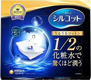 Unicharm Silcot Uruuru Sponge Facial Cotton, 40 Count Unicharm Silcot Uruuru Sponge Facial Cotton, 40 Count