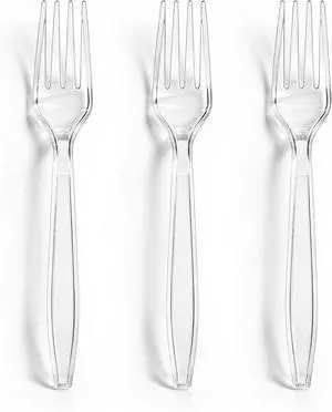 120 Count Heavy Duty Clear Plastic Forks, Solid Disposable Forks | Premium Quality, BPA-Free, Heat Resistant, Durable Disposable Forks for Daily Use and Party 120 Count Heavy Duty Clear Plastic Forks, Solid Disposable Forks | Premium Quality, BPA-Free, Heat Resistant, Durable Disposable Forks for Daily Use and Party