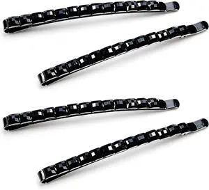 4Pcs Black Rhinestone Hair Clips - Shiny Crystal Barrettes and Bobby Pins | Sparkly Metal Hairpins for Women and Girls,Hair Accessories, Barrettes and Clips 4Pcs Black Rhinestone Hair Clips - Shiny Crystal Barrettes and Bobby Pins | Sparkly Metal Hairpins for Women and Girls,Hair Accessories, Barrettes and Clips