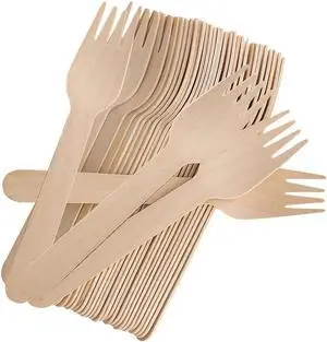 Disposable Wooden Forks, 100 PCS Eco-friendly Forks Recycling Wood Utensils Disposable Cutlery Fork for Eating, Outdoor Camping, Party, Picnics, Weddings, Dinner Events Disposable Wooden Forks, 100 PCS Eco-friendly Forks Recycling Wood Utensils Disposable Cutlery Fork for Eating, Outdoor Camping, Party, Picnics, Weddings, Dinner Events