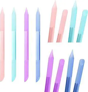 4Pcs Glass Cuticle Pusher, Crystal Cuticle Remover Pusher Sticks | Dual-ended, Etched Glass Material, Reusable & Rust-Proof, Precision Nail Trimming, Portable & Safe, Home Salon Use 4Pcs Glass Cuticle Pusher, Crystal Cuticle Remover Pusher Sticks | Dual-ended, Etched Glass Material, Reusable & Rust-Proof, Precision Nail Trimming, Portable & Safe, Home Salon Use