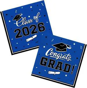 Gatherfun Graduation Party Disposable Napkins Paper Napkins for College High School Graduation 3-Ply 50 Pack Blue Gatherfun Graduation Party Disposable Napkins Paper Napkins for College High School Graduation 3-Ply 50 Pack Blue