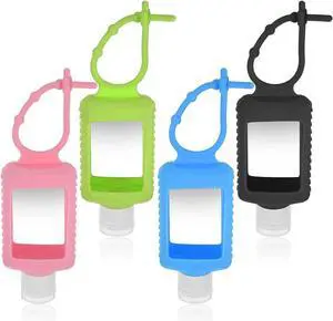 4 Pack Travel Bottles, Hand Sanitizer Holder Empty Travel Size 2oz/60ml Leakproof Refillable Containers Portable Keychain Bottles with Detachable Silicone Case 4 Pack Travel Bottles, Hand Sanitizer Holder Empty Travel Size 2oz/60ml Leakproof Refillable Containers Portable Keychain Bottles with Detachable Silicone Case