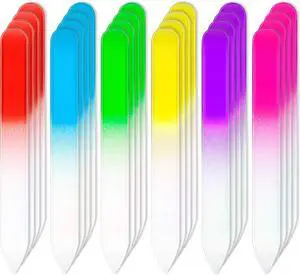 Honoson 24 Pack Crystal Glass Nail Files, Double Sided Manicure Tools | Gradient Rainbow Color, Tempered Etched Surface, Washable, for Natural Nails Toenails Salon and Travel, 9 x 1 x 0.3 cm Honoson 24 Pack Crystal Glass Nail Files, Double Sided Manicure Tools | Gradient Rainbow Color, Tempered Etched Surface, Washable, for Natural Nails Toenails Salon and Travel, 9 x 1 x 0.3 cm