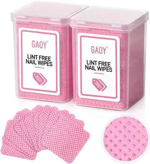 GAOY Lint Free Nail Wipes, 400 Pcs Nail Polish Remover Pads, Non-Woven Cotton Pads Gel Cleaning Wipes, Manicure Supplies for Professional Salon and DIY Art GAOY Lint Free Nail Wipes, 400 Pcs Nail Polish Remover Pads, Non-Woven Cotton Pads Gel Cleaning Wipes, Manicure Supplies for Professional Salon and DIY Art