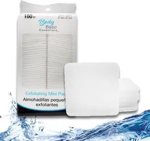 Mini Facial Exfoliating Pads, 100 Count per Pack: Makeup Remover and Cleanser Sponges for Face, Suitable for All Skin Types Mini Facial Exfoliating Pads, 100 Count per Pack: Makeup Remover and Cleanser Sponges for Face, Suitable for All Skin Types