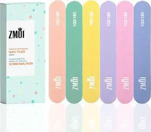 Professional Mini Nail File 12 Stylish - Practical Fingernail File Pack for Natural and Acrylic Nails 100/180 Emery Boards (Macaroon Color) Professional Mini Nail File 12 Stylish - Practical Fingernail File Pack for Natural and Acrylic Nails 100/180 Emery Boards (Macaroon Color)