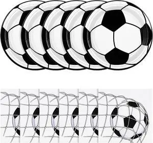 NatNarr 50 Pcs Soccer Plates and Napkins, Disposable Soccer Party Decorations NatNarr 50 Pcs Soccer Plates and Napkins, Disposable Soccer Party Decorations