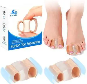 Bunion Toe Separators for Overlapping Toes, 3-Point Support Gel Toe Spacers with 2 Fabric Lining Loops for Toe Protectors, Bunion Corrector for Women Men Big Toe(L) Bunion Toe Separators for Overlapping Toes, 3-Point Support Gel Toe Spacers with 2 Fabric Lining Loops for Toe Protectors, Bunion Corrector for Women Men Big Toe(L)