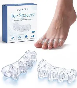 Soft Toe Spacers for Women and Men, Silicone Toe Separators with Breathable Airflow Channels, Washable Reusable Design for Daily Use, Stretching and Comfort, 1 Pair Soft Toe Spacers for Women and Men, Silicone Toe Separators with Breathable Airflow Channels, Washable Reusable Design for Daily Use, Stretching and Comfort, 1 Pair