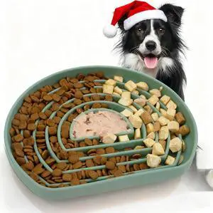 Slow Feeder Dog Bowls, Anti-Choking Puzzle Maze Dog Food Bowl for Medium Small Breeds, Silicone Puppy Feeding Dish with Non-Slip Suction Cup, Fast Eating Prevention, Boredom and Anxiety Reducer Slow Feeder Dog Bowls, Anti-Choking Puzzle Maze Dog Food Bowl for Medium Small Breeds, Silicone Puppy Feeding Dish with Non-Slip Suction Cup, Fast Eating Prevention, Boredom and Anxiety Reducer