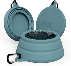OHMO Spill Proof Collapsible Dog Bowl, 24oz Portable Dog Water Bowl | Low Center Gravity Stability, Tapered Splash Control, Foldable Cat Bowl, Dishwasher Safe, Dog Travel Essential, Light Blue OHMO Spill Proof Collapsible Dog Bowl, 24oz Portable Dog Water Bowl | Low Center Gravity Stability, Tapered Splash Control, Foldable Cat Bowl, Dishwasher Safe, Dog Travel Essential, Light Blue