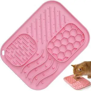 Lick Mat for Cat & Puppy, Premium Silicone SlowFeeder Bowl, BPAFree, FoodGrade, SuctionCup Design for Dry & Wet Food Anxiety & Boredom Relief, Dishwasher & Freezer Safe, Pink Lick Mat for Cat & Puppy, Premium Silicone SlowFeeder Bowl, BPAFree, FoodGrade, SuctionCup Design for Dry & Wet Food Anxiety & Boredom Relief, Dishwasher & Freezer Safe, Pink