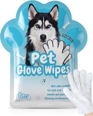 Pet Glove Wipes, Dual Sides Deodorizing Hypoallergenic No-Rinse Grooming Mitts with Natural Extracts Bath Cleaning for Dogs, Cats, Rabbits Pet Glove Wipes, Dual Sides Deodorizing Hypoallergenic No-Rinse Grooming Mitts with Natural Extracts Bath Cleaning for Dogs, Cats, Rabbits